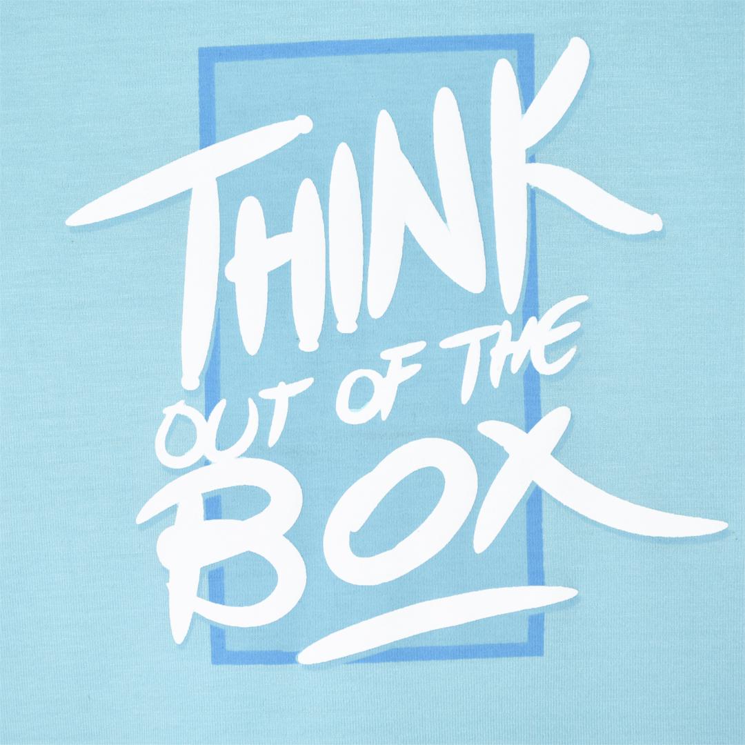 THINK OUT OF BOX KID'S PRINTED T-SHIRT -BLUE