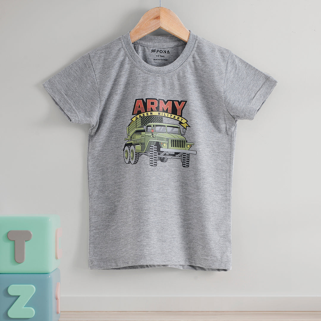 GREEN MILATRY UNISEX T-SHIRT - GREY