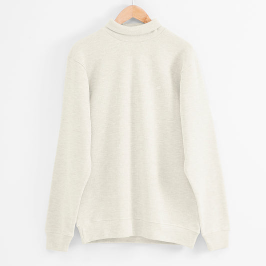 TOFU WHITE HIGH-NECK MEN SWEATSHIRT