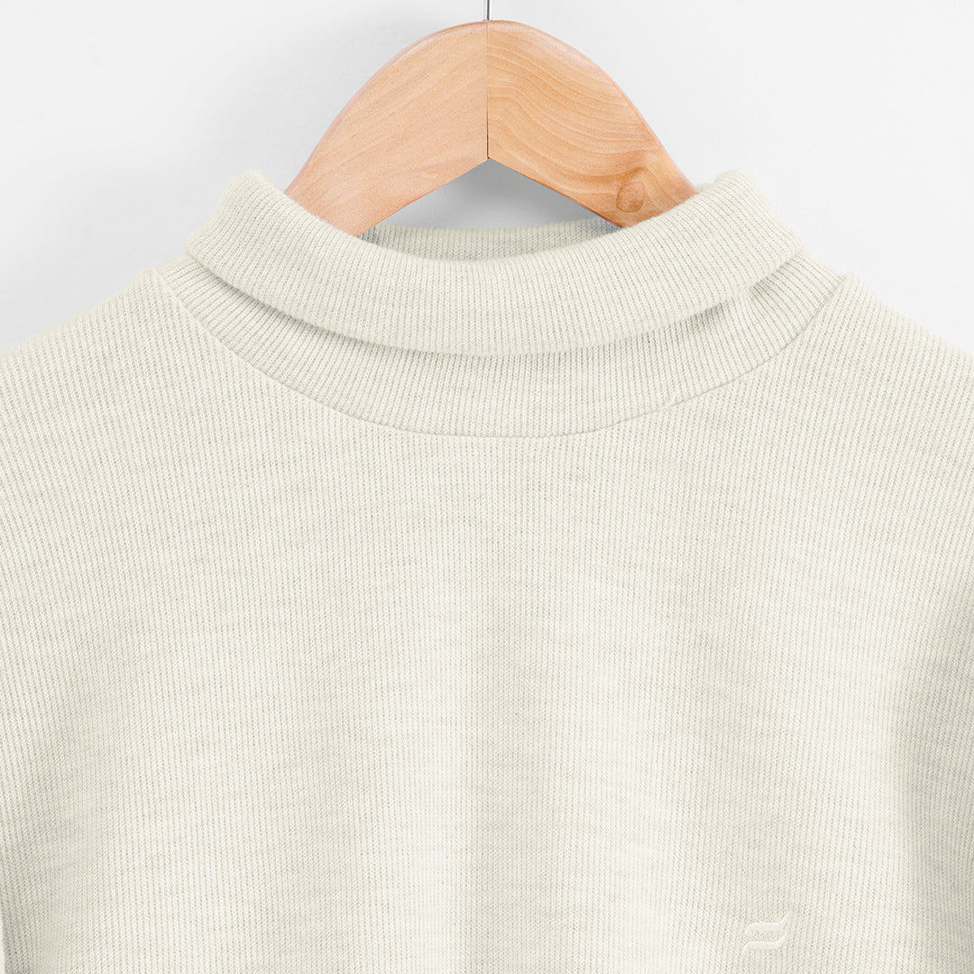 TOFU WHITE HIGH-NECK MEN SWEATSHIRT