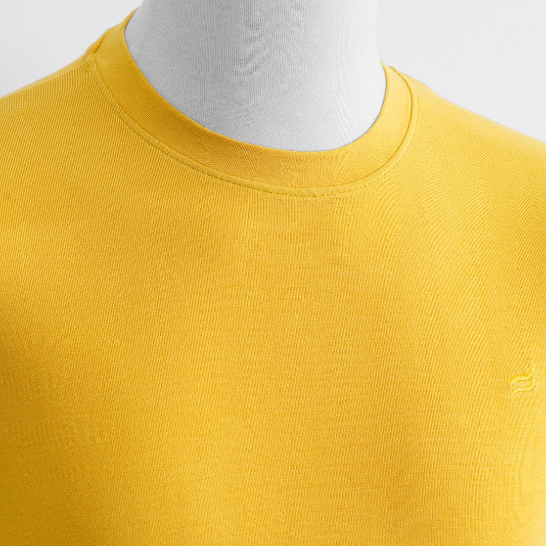 LEMON YELLOW CREW NECK MEN T-SHIRT