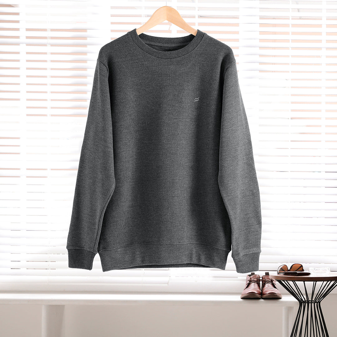 STEEL GREY CREW NECK MEN'S SWEATSHIRT