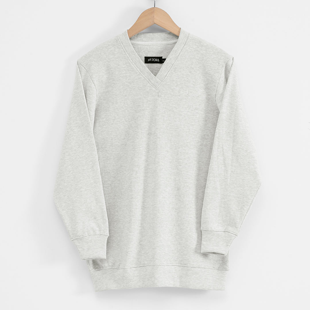 COCONUT WHITE V NECK MEN SWEATSHIRT