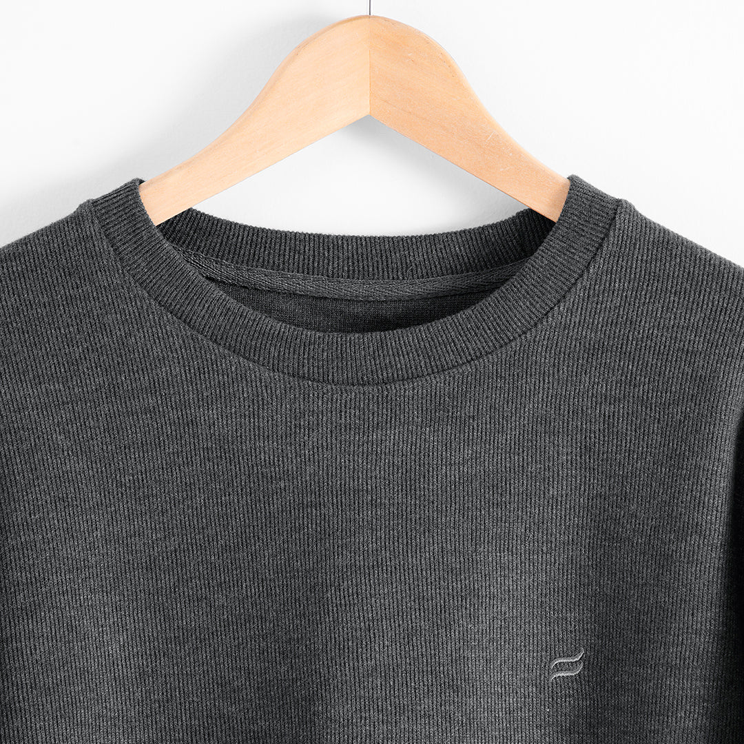 STEEL GREY CREW NECK MEN'S SWEATSHIRT