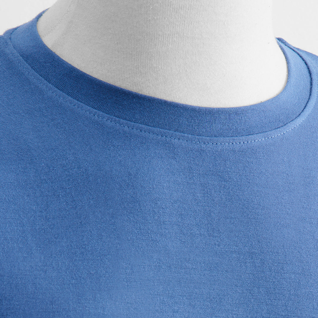 BABY BLUE PRINTED CREW NECK MEN T-SHIRT