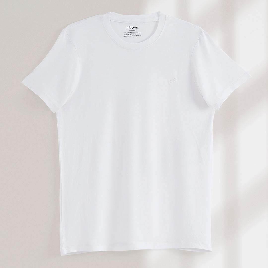 PEARL WHITE CREW NECK MEN T-SHIRT