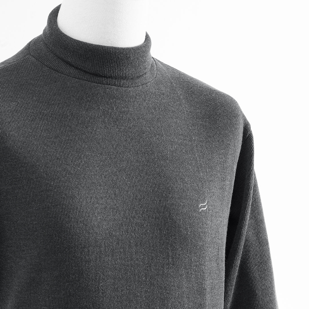 STEEL GREY HIGH-NECK MEN'S SWEATSHIRT