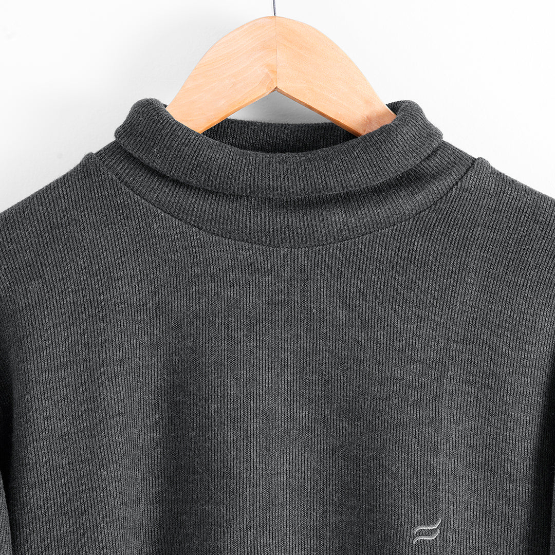 STEEL GREY HIGH-NECK MEN'S SWEATSHIRT