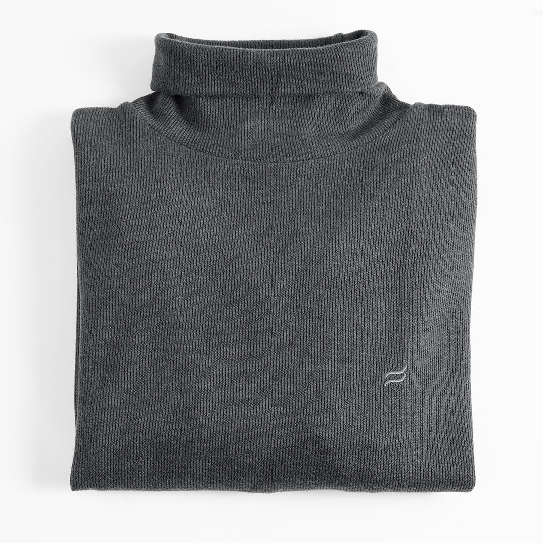 STEEL GREY HIGH-NECK MEN'S SWEATSHIRT