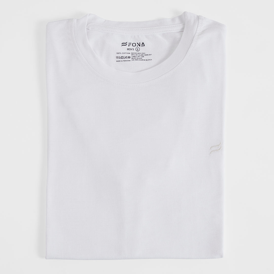 PEARL WHITE CREW NECK MEN T-SHIRT