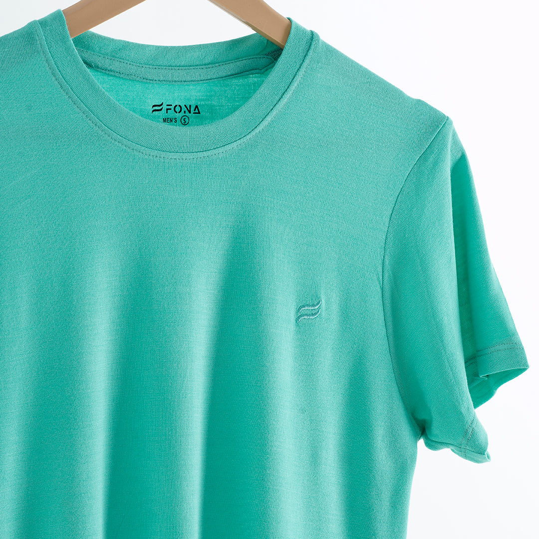 TEAL GREEN CREW NECK MEN T-SHIRT