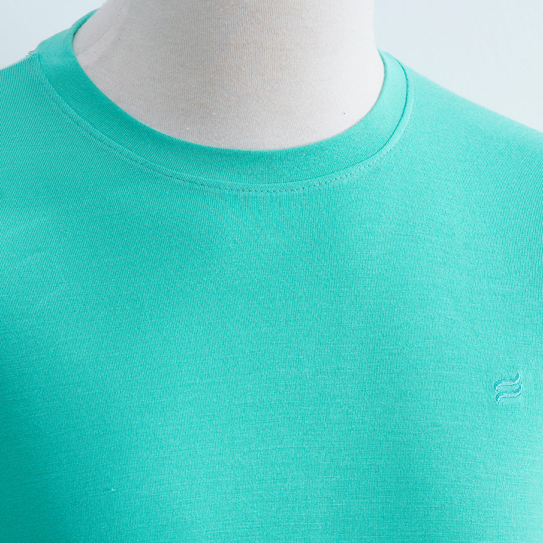 TEAL GREEN CREW NECK MEN T-SHIRT