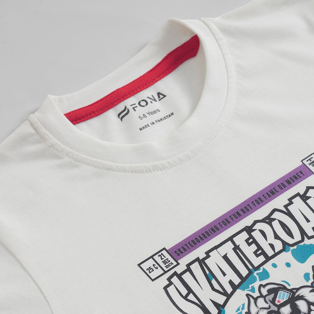 SKATE BOARD UNISEX T-SHIRT - PEARL WHITE